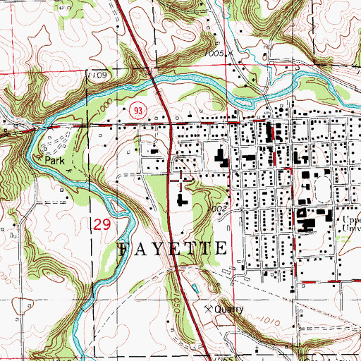 Topographic Map of Maple Crest Manor Nursing Home, IA