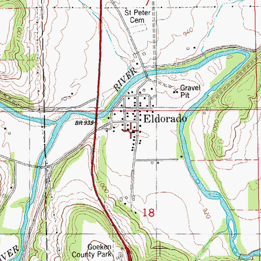 Topographic Map of Saint Peters Lutheran Church, IA