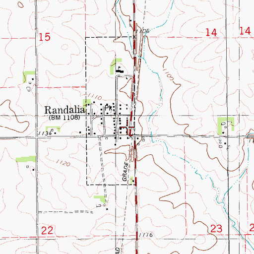 Topographic Map of Randalia Post Office, IA