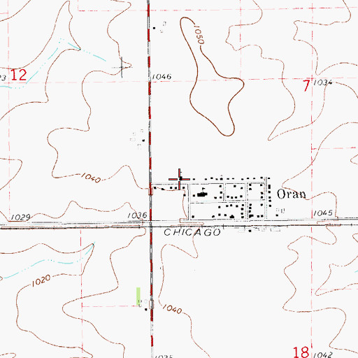 Topographic Map of Saint Peter Lutheran Church, IA