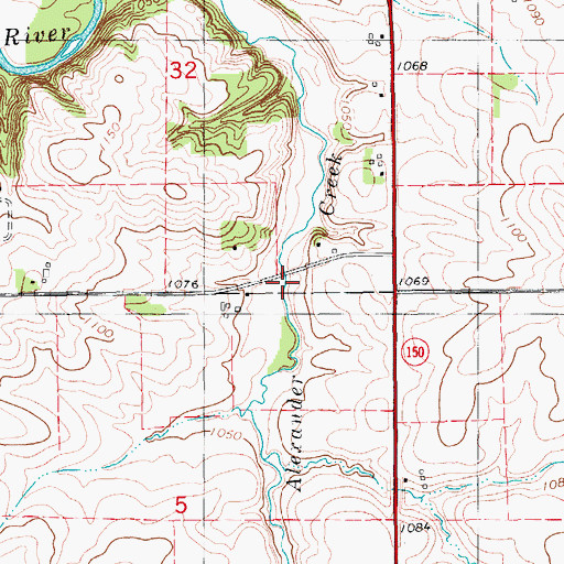 Topographic Map of Site of First Cabin in Fayette County Historical Marker, IA