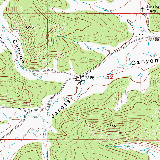 Topographic Map of Borrego Canyon, CO