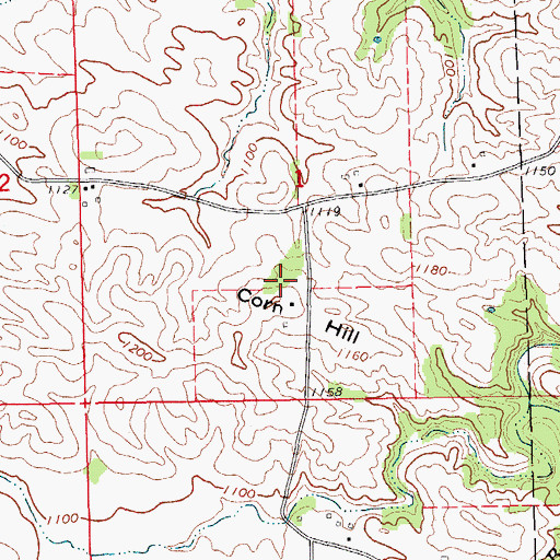 Topographic Map of Corn Hill Cemetery, IA
