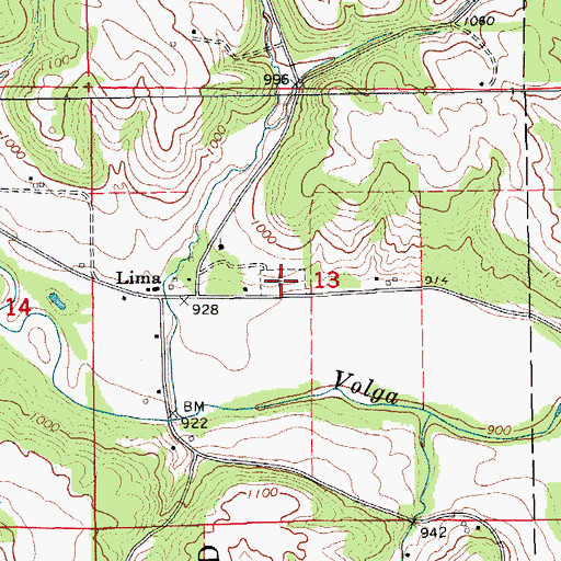 Topographic Map of Lima Cemetery, IA