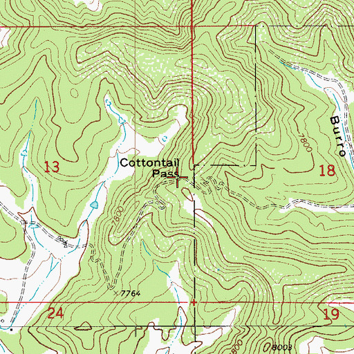 Topographic Map of Cottontail Pass, CO