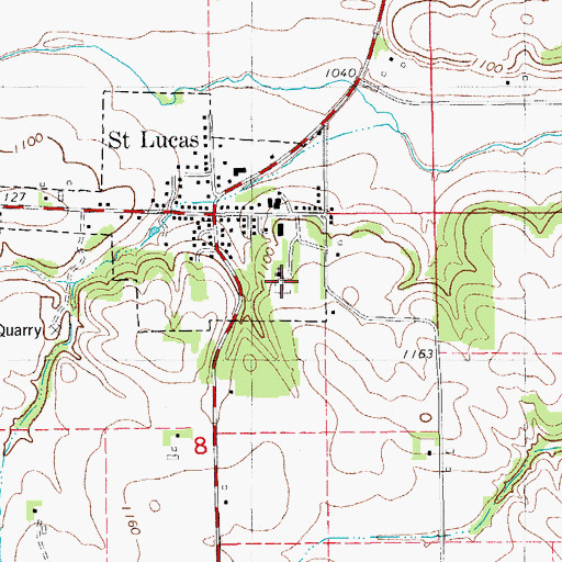 Topographic Map of Saint Lukes Catholic Cemetery, IA