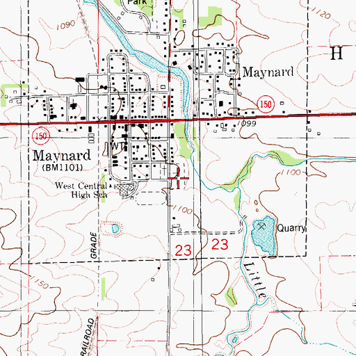 Topographic Map of Long Grove Cemetery, IA