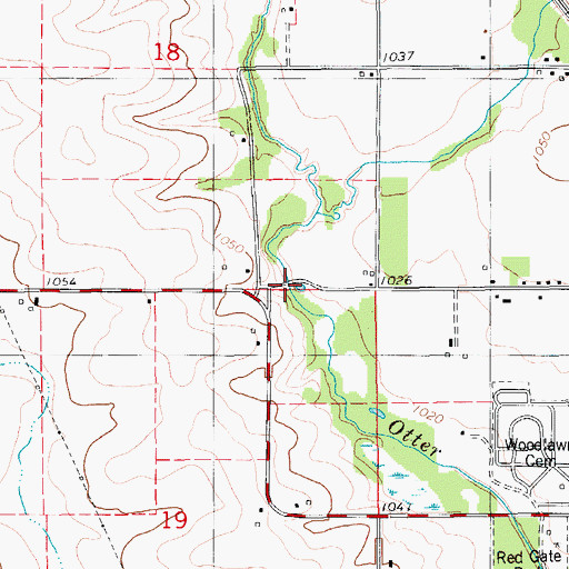 Topographic Map of Otter Creek Bridge, IA