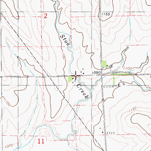 Topographic Map of Stoe Creek Bridge, IA