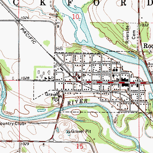 Topographic Map of Rockford Park, IA