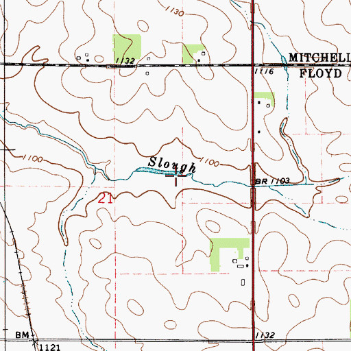 Topographic Map of Slough Creek Park, IA