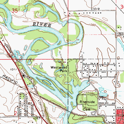 Topographic Map of River Bend Wildlife Area, IA