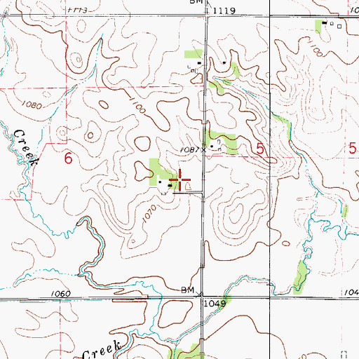 Topographic Map of Hackberry Post Office (historical), IA