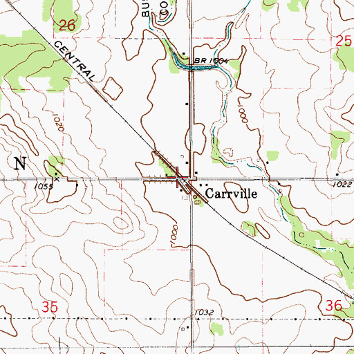 Topographic Map of Carrville, IA