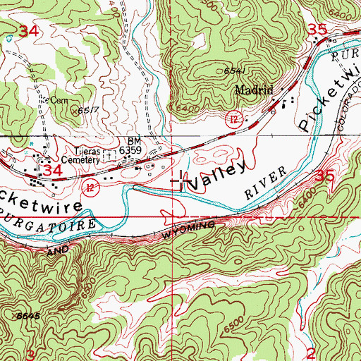 Topographic Map of Burro Canyon, CO