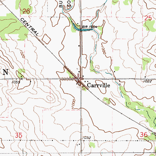 Topographic Map of Carrville Post Office (historical), IA