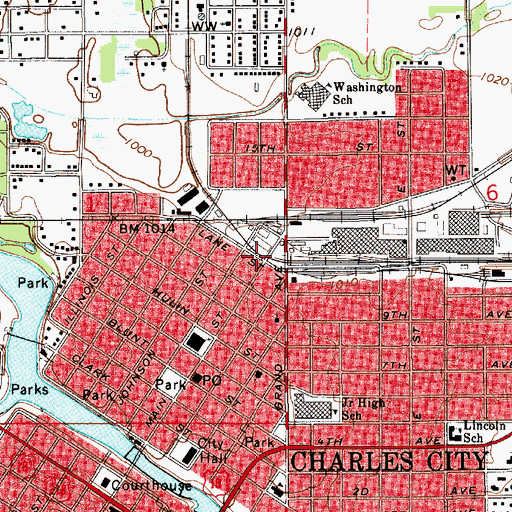 Topographic Map of Farmers Feed and Grain Elevator, IA