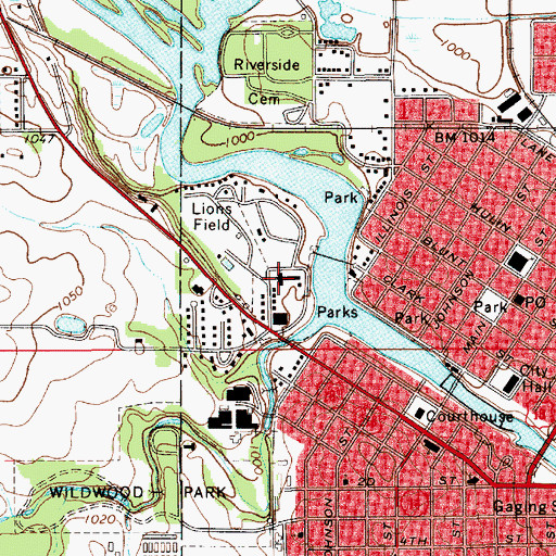 Topographic Map of Chautauqua Guest Home, IA