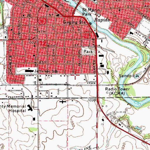 Topographic Map of Chautauqua Guest Home, IA