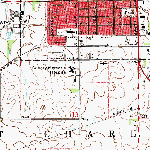 Topographic Map of Surgical Associates Center, IA