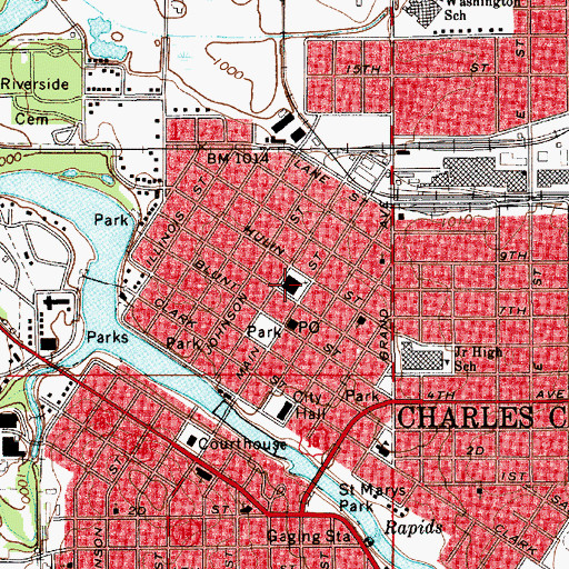 Topographic Map of First Congregational Church, IA