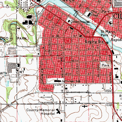 Topographic Map of First Christian Church, IA