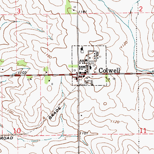 Topographic Map of Colwell (historical), IA