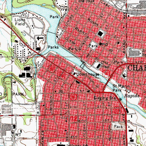 Topographic Map of Floyd County Sheriff's Office, IA