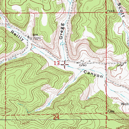 Topographic Map of Gregg Canyon, CO