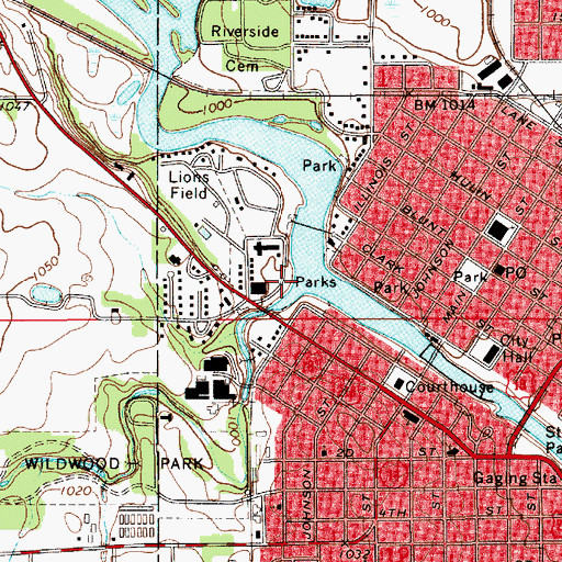 Topographic Map of Sherman Park, IA