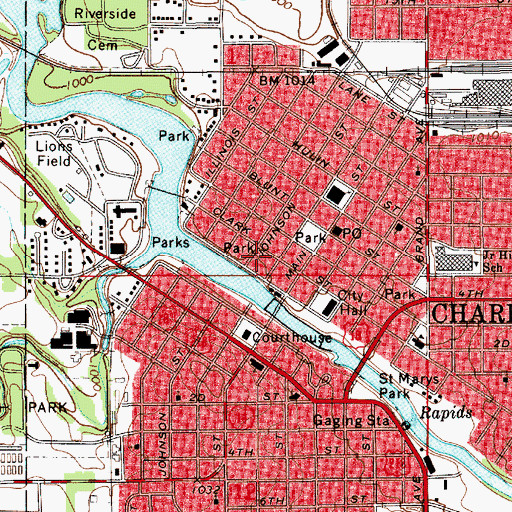 Topographic Map of Riverside Park, IA