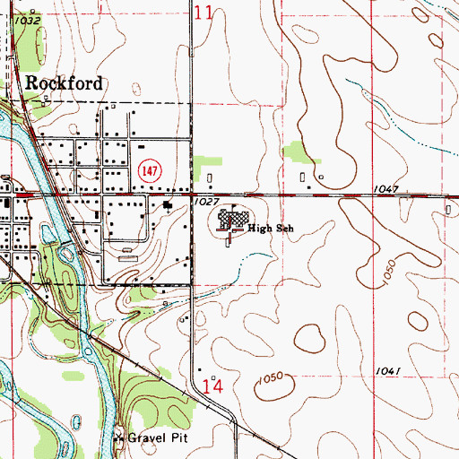 Topographic Map of Rudd - Rockford - Marble Rock Elementary School, IA