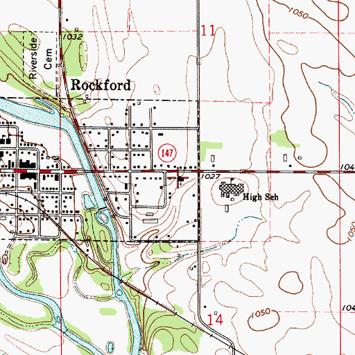 Topographic Map of Zion Lutheran Church, IA