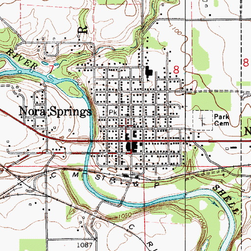 Topographic Map of Christian Church, IA