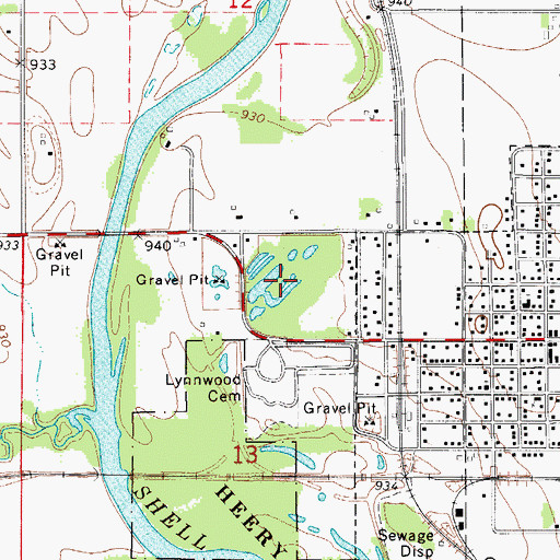Topographic Map of Sportsmans Park, IA