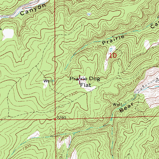 Topographic Map of Prairie Dog Flat, CO