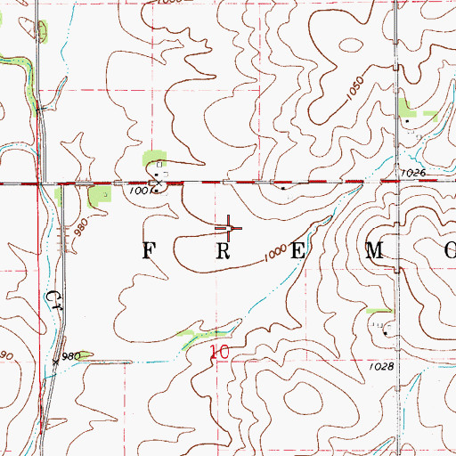Topographic Map of Prosper Post Office (historical), IA