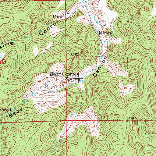 Topographic Map of Bear Canyon Spring, CO