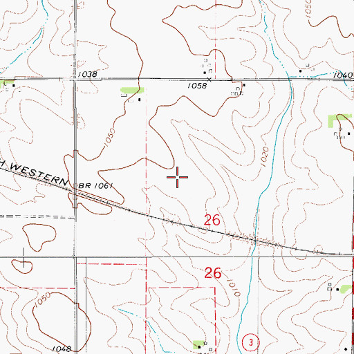 Topographic Map of Maudville Post Office (historical), IA