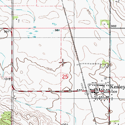 Topographic Map of Island Grove Post Office (historical), IA