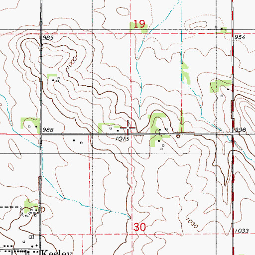 Topographic Map of Hitesville Post Office (historical), IA
