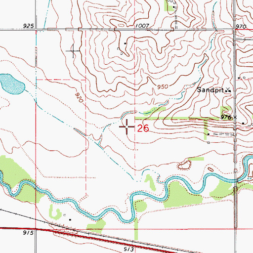 Topographic Map of Saint Clair Gravel Cemetery, IA