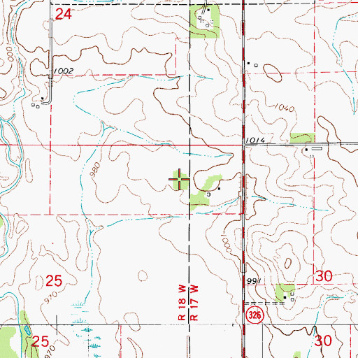 Topographic Map of South Bristow Cemetery, IA