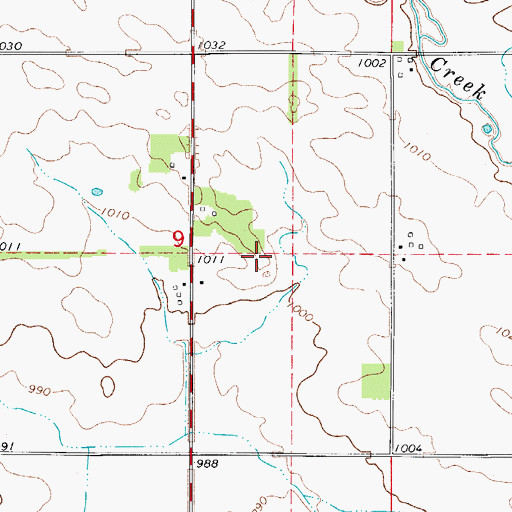Topographic Map of Needham Cemetery, IA