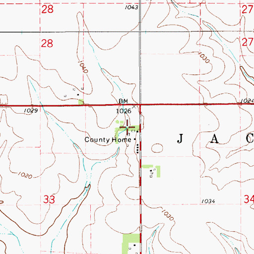 Topographic Map of Butler County Poor Farm Cemetery, IA