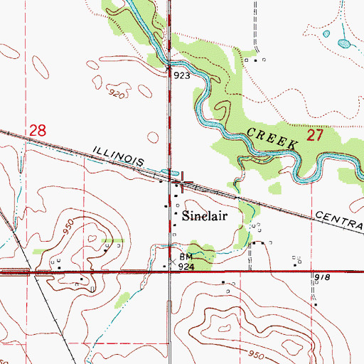 Topographic Map of Sinclair Elevator Incorporated Elevator, IA