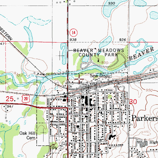 Topographic Map of Depot-Caboose Riverfront Park, IA