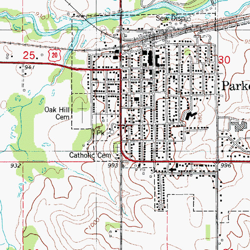 Topographic Map of Parkersburg Family Dentistry Center, IA