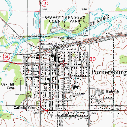 Topographic Map of Saint Patricks Church, IA