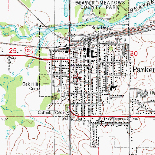 Topographic Map of Calvary Baptist Church, IA
